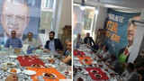 Türk bayrağı üzerinde yemek yiyen AK Partililere tepki yağdı