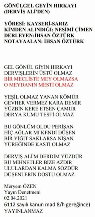 TRT'den halk şairi Derviş Ali'nin sözlerine sansür