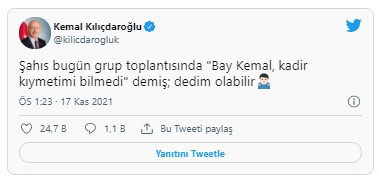 Kılıçdaroğlu'ndan ''kıymetimi bilmedi'' diyen Erdoğan'a Ebrar Karakurt'un sözüyle cevap - Resim : 1