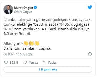 Murat Ongun'dan imalı tepki: ''İstanbullular yarın güne zenginleşerek başlayacak'' - Resim : 1