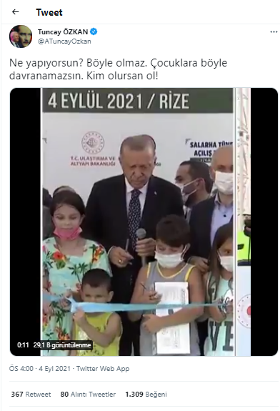 Erdoğan'ın kurdele kesen çocuğa mikrofonla müdahalesi tepki çekti - Resim : 1