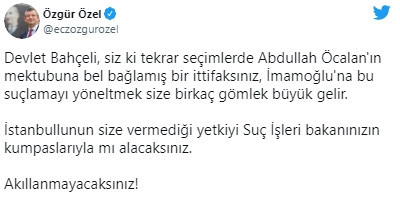 CHP'den Bahçeli'ye olay yanıt: ''Öcalan'ın mektubuna bel bağladınız'' - Resim : 1