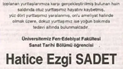 Rektör Ezgi için baş sağlığı ilanı verdi