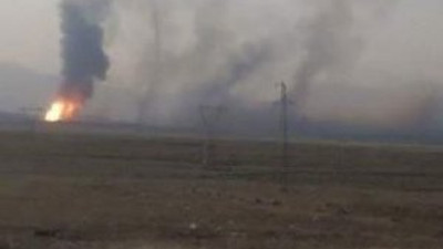 Doğalgaz boru hattını ateşe verdi !