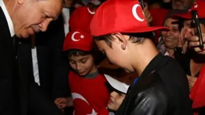 Erdoğan'ı Ahıska Türkleri karşıladı !