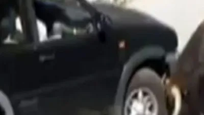 Boğa öfkesini araçtan çıkardı