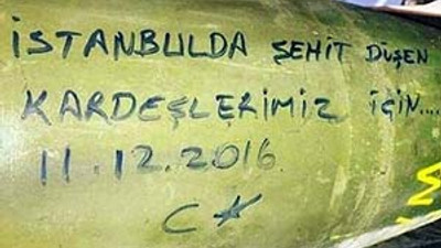 Mehmetçik füzeye yazdı: İstanbul'daki şehitlerimiz için...