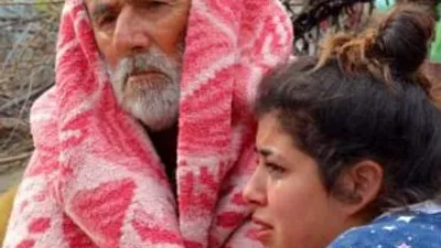 Yaşlı çifti torunları kurtardı
