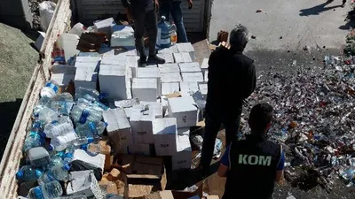 İzmir'de kaçak içki operasyonu !