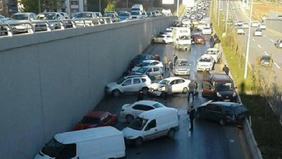 Ankara'da büyük kaza: 23 araç birbirine girdi