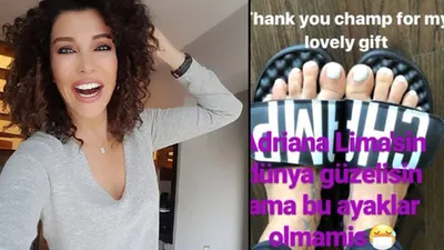 Adriana Lima'nın ayakları olay oldu