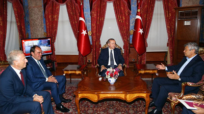 Cumhurbaşkanı Erdoğan, Demirören ve Lucescu'yu ağırladı