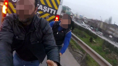 TEM'de motosiklet sürücüsüne dayak