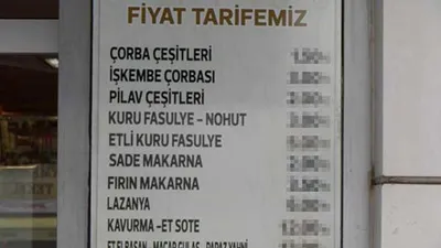 Lokantanın fiyat listesi olay yarattı