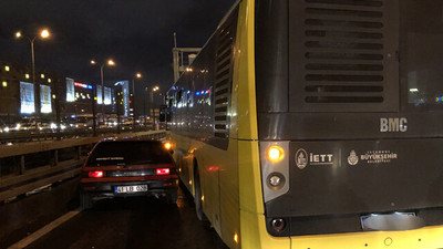 İstanbul'da trafik magandasını belediye otobüsü yakaladı