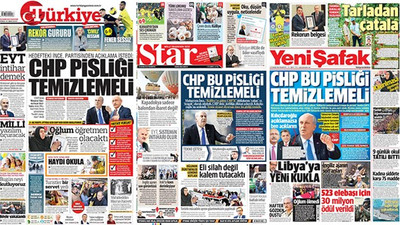 Hükümet medyasında ''ortak'' manşet!