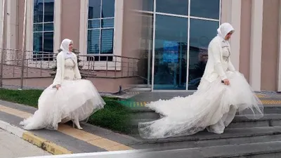 Duruşmaya gelinlikle gitti