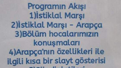 Üniversitede Arapça İstiklal Marşı skandalı!