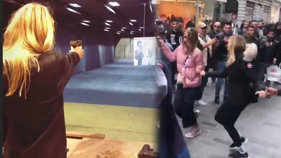 Şeyma Subaşı atış talimi yapıp Taksim'de halay çekti