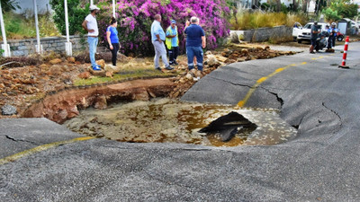 Bodrum'da patlama, yol çöktü, evler ve oteller boşaltıldı !