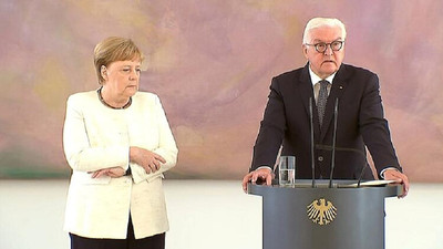 Almanya Başbakanı Merkel yine titredi