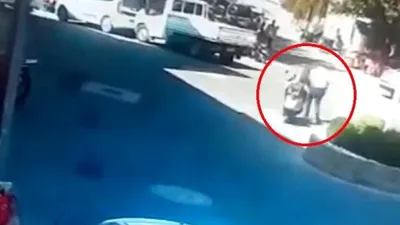 Acemi sürücü aynı kişiye 2 kez çarptı !