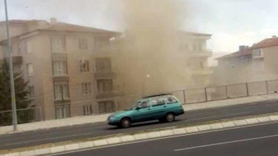 Niğde'de korkutan hortum kamerada