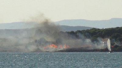 Ayvalık'ta piknik alanında yangın