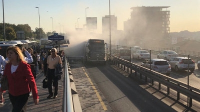 Şişli'de metrobüste yangın çıktı ! 