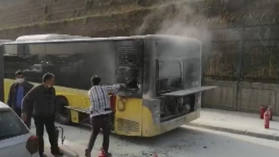 İstanbul'da İETT otobüsünde korkutan yangın