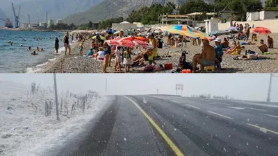 Bir tarafta kış, bir tarafta yaz! Mevsimin ilk karı yağdı