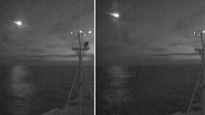 Meteorun düşme anı kamerada