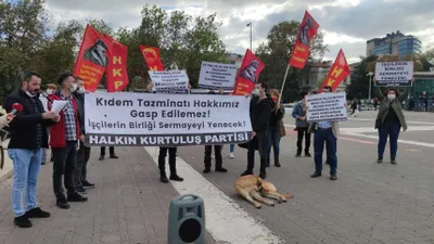 İstanbul'da AK Parti'ye kıdem tazminatı protestosu