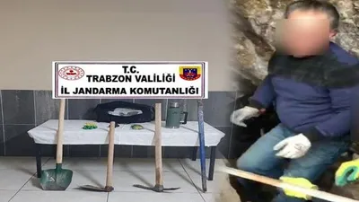 Trabzon'da kaçak kazı yapan 3 kişi yakalandı