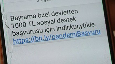 Dolandırıcılar şimdi de ''Devletten 1.000 TL destek'' deyip dolandırdı!