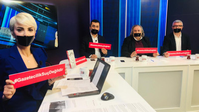 Canlı yayında protesto var: Gazetecilik Suç Değildir!