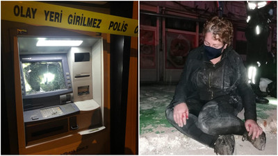 Genç kadın ATM önünde sinir krizi geçirdi!
