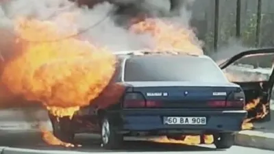 Klimayı çalıştırınca, otomobil alev aldı!