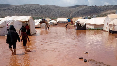 İdlib'de sel ve fırtına nedeniyle 3 çocuk öldü