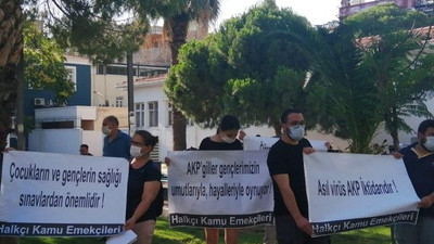 ÖSYM önünde ''Asıl virüs AKP iktidarıdır'' protestosu