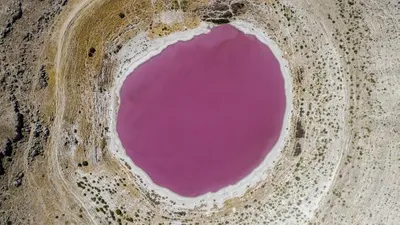 Meyil Obruk Gölü pembe renge büründü