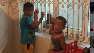 Çocukları kaçırıp, plastik kelepçeyle pencere demirine bağladı