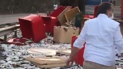 Tonlarca balık yola döküldü! Sürücüler seferber oldu