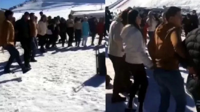 Kayak merkezinde tepki çeken halay
