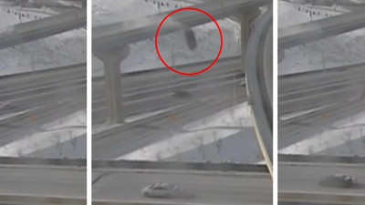 ABD'de korkunç olay! Üst geçitten 21 metre aşağı düştü