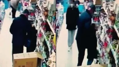 Markette mide bulandıran taciz kamerada