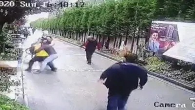 Lüks sitede ''boksör'' dehşeti kamerada!