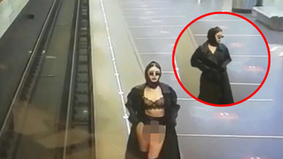 Skandal görüntüler! Metro istasyonunda striptiz
