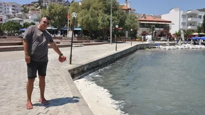 Datça sahilinde korkutan görüntü