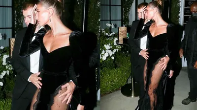 Justin Bieber eşi Hailey Baldwin'in transparan kıyafetine böyle önlem aldı
